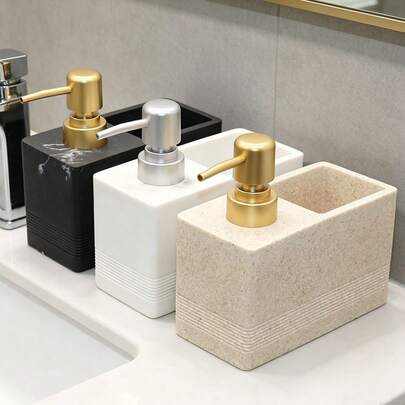 Home & Living > Bathroom > Bathroom Accessories > Soap Dispenser/Shower Bottle/Refillable Bottle Kitchen Manual Dishwashing Liquid Dispenser Bottle, Home Manual Hand Wash Liquid Bottle, Detergent Dispenser Bottle, Scissors, Sponge Storage Bottle