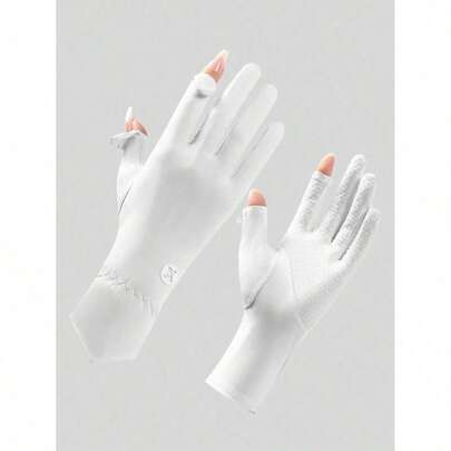 1 Pair Lightweight Breathable Fingerless Driving/Cycling Gloves, Anti-Slip, Touchscreen Compatible, Cooling Ice Silk, High-End Summer Gloves JVKT GQHP