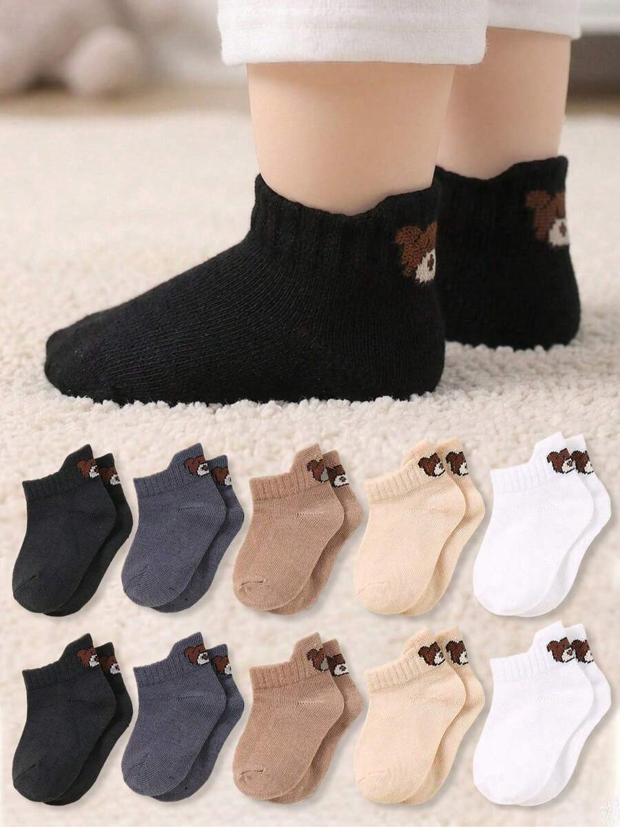 10 đôi tất trẻ em có gót, thiết kế cao, họa tiết gấu dễ thương, phù hợp cho bé từ 0-3 tuổi, unisex, chống trơn trượt, thoáng khí, thoải mái khi mang hàng ngày, từ 0-36 tháng, mọi mùa, trong nhà và ngoài trời, tất trẻ em, tất sơ sinh, tất trẻ mới biết đi, tất chống trơn trượt, quà tặng cho trẻ sơ sinh, quà Giáng sinh, đồ dùng thiết yếu cho trẻ sơ sinh. - Nhiều màu - Xem 1
