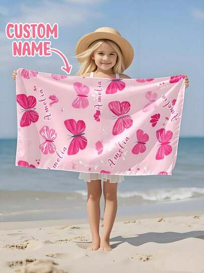 A Personalized Children's Beach Towel, A Perfect Summer Birthday Gift, Suitable For All Kinds Of Summer Occasions. Customize Beach Towels And Accessories For The Beach, Pool, Travel, Camping, Yoga, And More.