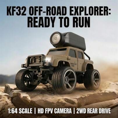 1:64 Mini RC Camera Truck KF32, Real-Time Video App Control Off-Road Vehicle, Interactive Family Fun SUV Gift For Sons & Dads, Ready-To-Run