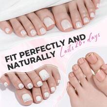 Half Cover Square Toe Nail Tips Big Wider Toe, 510Pcs 15Sizes Soft Gel Pre-Etched Toenails Press On Nails Nail Extensions Home Nail Salon - 短方頭 - 查看 2