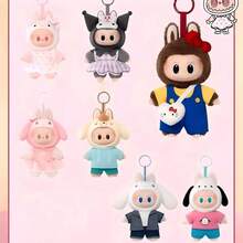 Pop Mart POT MART X Sanrio Family 系列盲盒手办，树脂毛绒挂件盲盒，经典隐藏款，适合收藏娃娃，精美礼品 - 淺藍色 - 查看 3