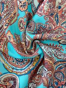 Bohemian Vacation Style All-Over Print Deep V Halter Neck Tie Layered Ruffle Mini Dress Spring/Summer New,Sexy And Vacation Style Dress Elegant - Multicolor - View 8