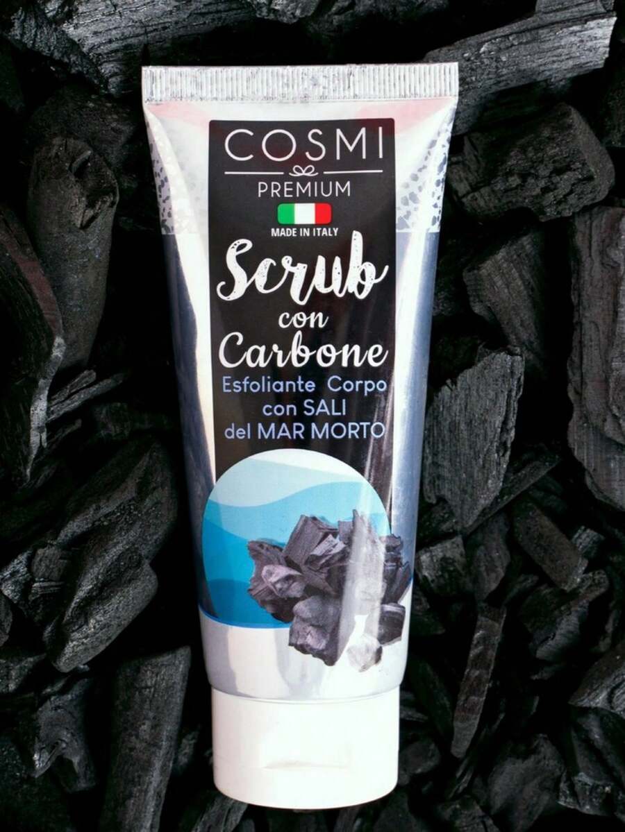 COSMI MILANO Made In Italy, 100ml Body Scrub With Dead Sea Salts, A Natural Exfoliant For Smooth And Radiant Skin, A Gentle Formula With Charcoal, Coffee, Pomegranate, Almonds, And Aloe, Ideal For Purifying, Hydrating, And Renewing The Skin, Deep Body Care, Summer Body Care Products - CARBONE - 查看 1