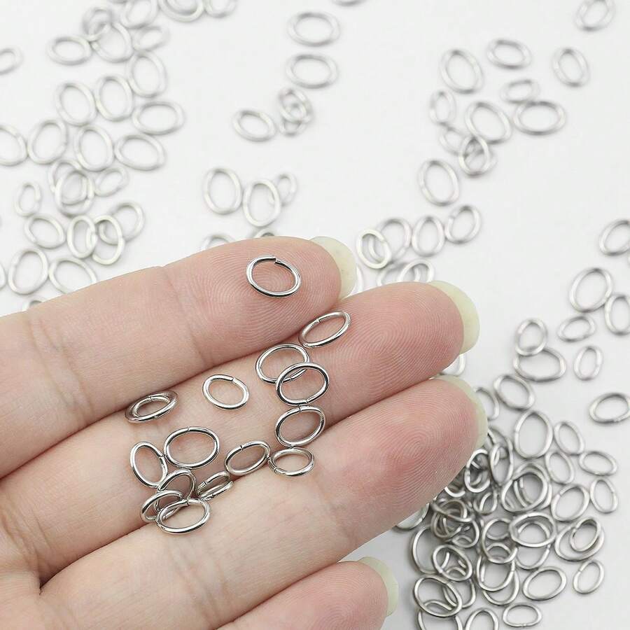 200pcs Stainless Steel Oval Closed Jump Rings, DIY Jewelry Making Supplies For Necklace, Earrings, Accessories, Beading Craft