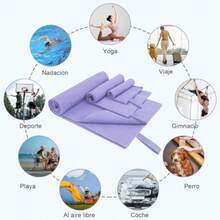 SAN KARA Toallas Deportivas de Microfibra 3 PCS - Toallas Microfibra Secado Rápido Ligeras para Viaje Playa Natación Yoga y Gimnasio Toallas para Gym (Lila Claro) - lila claro - Ver 7