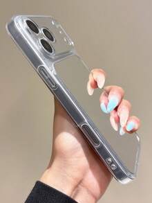 Clear Transparent Glossy Mirror Phone Case Compatible WIth IPhone 17Pro Max 17Pro 17 16Pro Max 16Pro 15Pro Max 15Pro 13 12 11 Pro Max 14 Pro 16 15 14 13 12 11 Shockproof Lens Protective Back Cover - Clear - View 4