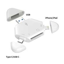 三合一磁吸读卡器，多功能USB/Lightning/Type-C三种接口，兼容SD/TF卡和USB3.0，适用于、Type-C、USB、电脑、相机、安卓设备、平板电脑，支持SD/TF OTG功能 - 查看 11