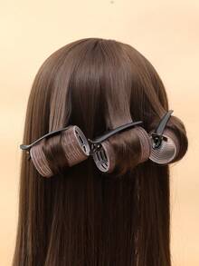Ensemble de 24 pièces de fers à friser auto-adhésifs (comprenant 12 fers à friser) et 12 pinces, fer à friser de qualité professionnelle, convient pour la coiffure DIY, sans chauffage, fer à friser, fer à friser, fer à friser, fer à friser, fer à friser, fer à friser, outils de frisage, fer à friser, fer à friser, fer à friser, diffuseur de frisage, cheveux, voyage, etc. - 4 cm - Marron - Voir 3