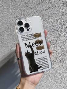 可爱黑猫“喵喵”透明手机壳，小众趣味鲷鱼烧猫设计，适用于苹果16/15/14/13/12系列，防摔柔软全包壳，耐磨防刮个性化保护套，猫奴女孩畅销款，男女通用日常通勤百搭，为您的手机提供全方位保护，展现柔和治愈的氛围。 - 貓貓元素圖案 - 查看 4