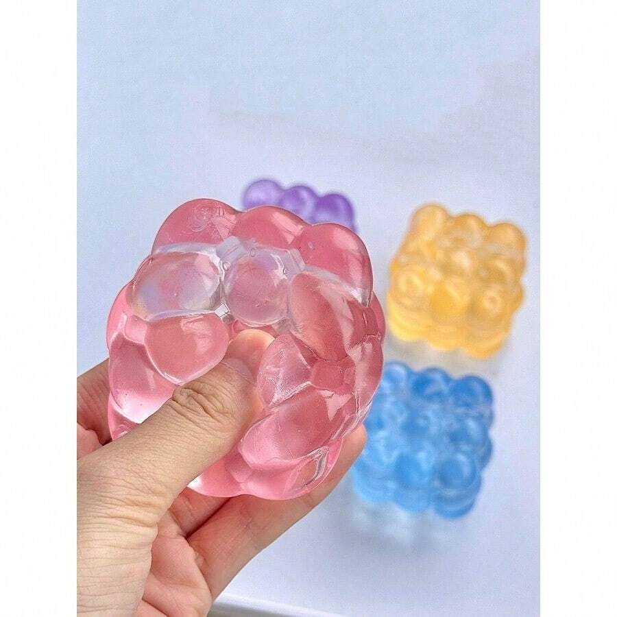 New Malt Squeeze Stress Relief Cube Toy, Ultra-Thin Squeeze Malt Anti-Pressure Toy, 1pc Soft Slow Rebound Water Cube Toy, Grape Texture, Slow Rebound, Durable, Suitable For Students, Teenagers/Adults, Ideal As Holiday Surprise Stress Relief Gift, Holiday/Birthday Gift, Halloween Gift, Christmas Gift, Christmas Eve Gift - 彩色 - 查看 1