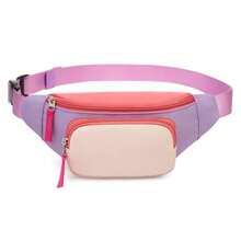Kids Waist Bags - Block Of Light Pink and Purple Color - View 9