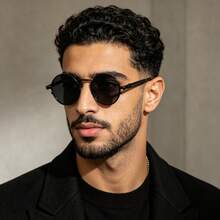 1 Pair Men's New Metal Round Steampunk Fashion Glasses, Spring Leg Design, Great Gift For Boyfriend - Multicolor - View 11