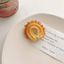 1 pieza Nuevo clip de cabello creativo y de dibujos animados con diseño de galleta, clip de flequillo realista e interesante, clip lateral, accesorio de cabello dulce - Multicolor - Ver 5
