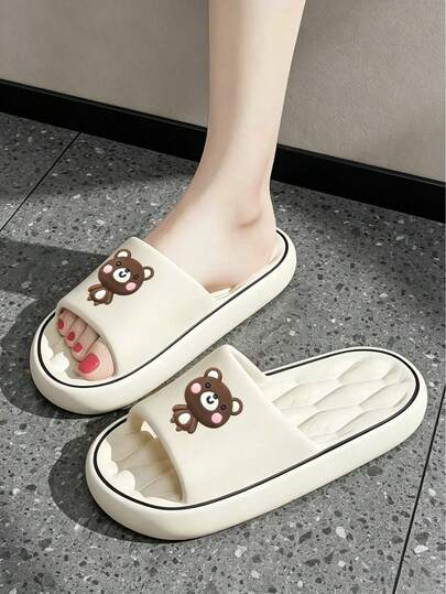 Stylish Minimalist Letter Heart Cartoon Printed INS Women's Slippers - For Students/Men/Women/Family, Suitable For Office/Bathroom/Home/Hotel/Apartment/Travel/Indoor & Outdoor/Dormitory, Ideal For Housewarming/Couple Gifts/Travel, Soft Comfortable Lightweight, Easy To Clean & Non-Fatiguing For Long Wear, All-Season Slippers For Spring/Summer/Autumn/Winter