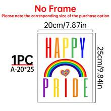1/6 Stücke/Set LGBTQ+ Pride Leinwand Poster, Regenbogen-Themen Wandkunst Dekoration, lebendiges mehrfarbiges Design, mit den Zitaten "Happy Pride", "Love Is Love", "Love Is Never Wrong", Gleichberechtigung & Inklusion Heimdekoration, Gemälde, moderne Pride Month Wanddekoration, Wohnzimmer Schlafzimmer Apartment Ästhetik Ornament, minimalistischer Regenbogen-Muster, Innenraum Wandbehang Kunst, optional mit Rahmen - Mehrfarbig - Übersicht 16
