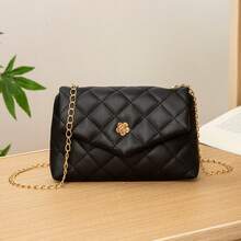 Women Shoulder Bags - Camellia Quilted Chain Bag - View 14