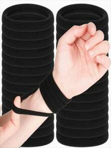 50 piezas Lazos de cabello sin costuras, no dañinos, adecuados para cabello grueso y rizado, sujetadores de coleta de alta elasticidad, bandas de cabello de nailon suaves y antideslizantes, adecuados para mujeres, niñas, deportes, oficina, accesorios para el cabello sin dolor, accesorios para la cabeza, bandas elásticas, coletas, cuerda para el cabello, elásticos para el cabello, viaje, cumpleaños - Negro - Ver 2