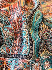 1pc Paisley Print 70cm Silk-Like Bandana, Versatile Neck Scarf, Headwrap, Decoration For Men, Beach Cover Up - Yellow - View 3