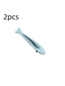 Kẹp tóc hình mỏ vịt cá nhỏ màu xanh lam và trắng chuyển sắc, phụ kiện tóc thiết kế sọc lượn sóng, kẹp tóc đa năng giữ tóc con, phụ kiện tóc, 2 chiếc, thích hợp cho du lịch, sinh nhật. - Nhiều màu - Xem 7
