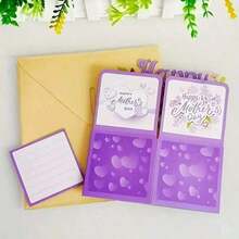 3D Purple Mother's Day-Up Greeting Card With Envelope - Vibrant Floral Design, Heartfelt Message And Mom Or Elderly Women, Mother's Day |   Elegant Calligraphy |   Laser Cut Details, Birthday Mom - 1pc - 查看 8