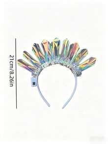 2件/1件 LED發光皇冠髮箍，女性閃爍造型髮飾，LED發光髮箍裝飾燈－發光節日頭飾禮物，婚禮裝飾派對閃爍皇冠氛圍燈，適用於夜店、Cosplay、音樂節、髮箍燈、新年、派對、酒吧和婚禮霓虹髮箍氛圍燈 - 單色 - 查看 14
