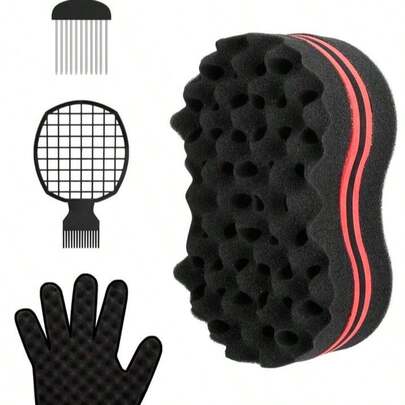 1/2/3/4pcs Braiding Sponge Gloves, African Hairstyle Comb, Foam Hairstyling Salon Tools, Hair Styling, Haircut, Hair Accessories, Hair Products, Hair Dryer, Hair Curler, Hairstylist, Hairstylist Supplies, Haircutting Equipment, Travel Essentials, Hair, Hairstyle, Haircut, Travel, Hair Products, Hair Tools, Hair Accessories, Hairstylist, Hairstylist Supplies, Barbershop, Haircutting Equipment