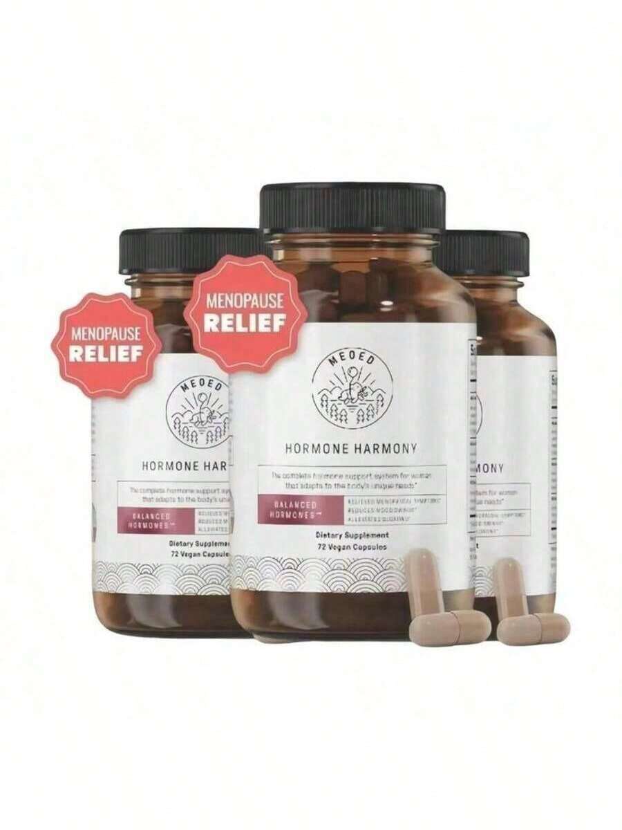 MEOED Hormone Harmony - Natural Blend For Mood & Comfort, Drug-Free Support For Menopause Symptoms, 72 Vegan Capsules Healthcare Fitness - 3PCS - 查看 1