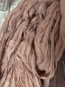 5pcs Set Beige Pleated Table Runner, Beige Tablecloth, Birthday Party Supplies, Birthday Gift, Birthday Trinkets, Light Brown Sheer Fabric For Wedding, Party Table Centerpiece Decor, Banquet Decoration, Wedding Favor, Tablecloth, Solid Color Farmhouse Wedding Table Runner - Camel - View 8