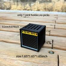 1 Peça Porta Palhetas de Guitarra - Caixa de Armazenamento de Palhetas em Formato de Guitarra Preta Comporta 5 Palhetas, Bolsa Elegante e Portátil para Palhetas, Organizador de Palhetas em Formato de Amplificador de Guitarra (Palhetas Não Incluídas), Porta Palhetas Portátil e Popular, Presente Ideal para Amantes de Música e Guitarristas, Perfeito para o Dia dos Namorados - Armazenamento de palhetas 3D - Visão 12