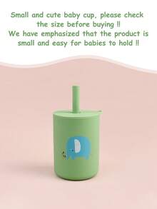 1pc Silicone Sippy Cup With Lid, Baby Silicone Straw Cup, Portable Children's Drinking Cup, First Stage Practical Feeding Training Cup, Approx. 150ml/5oz, Multiple Colors Available - Multicolor - View 12