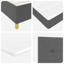 vidaXL LED Boxspringbett Mit Matratze Dunkelgrau 140 X 200 Cm Stoff - Gris - Voir 11