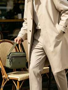 Bolso bandolera impermeable para hombres con múltiples bolsillos, bolso cruzado casual y ligero adecuado para el uso diario, viajes y compras - Verde - Ver 4