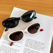Fashion Style Oval Cat Eye Photo Shoot Coconut Sweet Cool Hot Style2026 - White Frame Tea Slices - View 4