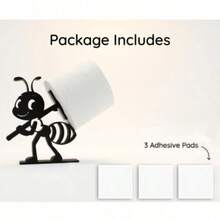 Ant-Shaped Toilet Paper Holder, Bathroom Decorative Tissue Paper Rack, Multi-Function Paper Towel Storage Craft, Plastic Material (Tissue Paper Not Included) - Black - View 8
