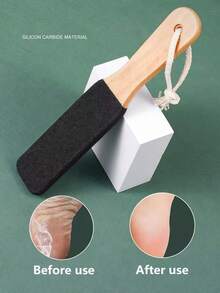 1 pieza Raspador de pies de madera multifuncional y grande (Lima de doble cara para eliminar la piel muerta y los callos), herramienta profesional para el cuidado de los pies - Multicolor - Ver 6