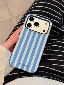 GIIPPA 1 Piece Light Blue Striped Pattern Phone 17 Pro Max Case, Suitable For Phone 16 Pro Max, 15 Pro Max, 14 Pro Max, Korean Stylish And Interesting Phone Case, Compatible With 11/12/13/14/15/16 Pro Max Plus, Elegant Design Suitable For Both Men And Women, Ideal Gift For Christmas, Valentine's Day, Easter, Wedding Season And Birthday For Girlfriend - Light Blue - View 10