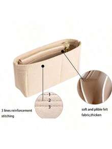Small Handbag Insert Organizer Pouch, Suitable For Mini Handbags, Tote Bags, Etc. To Organize And Store Items Inside Festival Graduation Teacher Appreciation Gifts Gift Beach Essentials Accessories - Beige - View 4