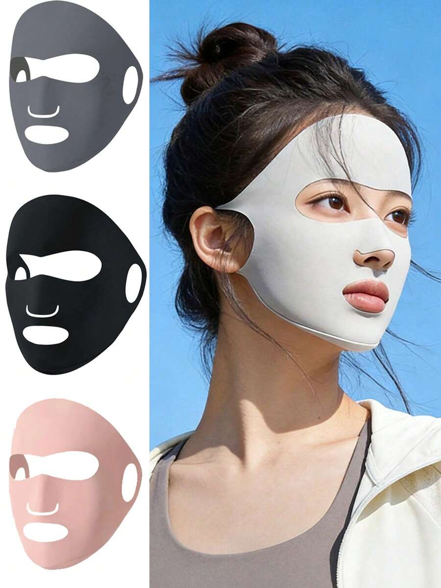 1件女款夏季休閒防曬面罩,夏季冰絲全臉防曬面罩,厚實柔軟防護面罩,透氣高爾夫跑步運動面罩,開車防曬最佳選擇,時尚涼爽透氣面罩套裝,適合旅行、戶外活動、購物、騎行、日常穿著、聚會等 - A - 查看 1