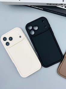 3件套哑光纯色防滑手机壳，精准开孔保护摄像头，软边手机保护套，兼容 17/17 Pro/17 Pro Max/Air，舒适柔软手机壳，兼容 11/12/13/14/15/16/16 Pro Max，防震手机保护套 - 黑色棕色米色3件 - 查看 3