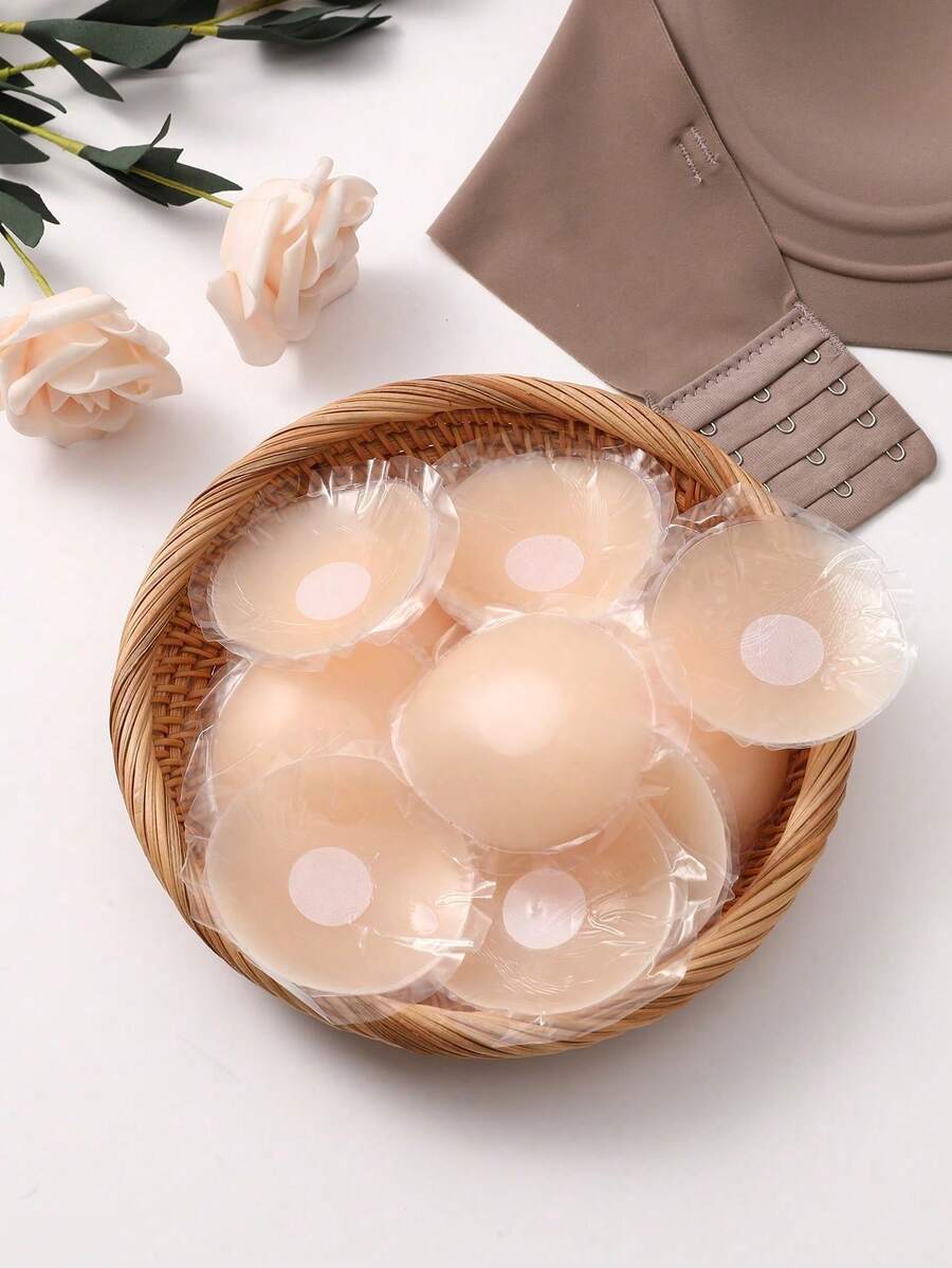 10 Pairs Silicone Invisible Nipple Cover Pasties, Prevent Wardrobe Malfunction For Dresses, Convenient For Travel - Multicolor - View 1