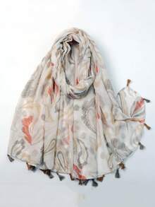 1条多功能花卉狗狗印花女士方巾，旅行防晒 - 彩色 - 查看 6