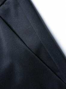 Men's Regular Fit Medium Thick Slant Pocket Straight Leg Pants, Zipper Closure, Suitable For Spring, Autumn And Winter, Business Casual Trousers - Navy Blue - View 6