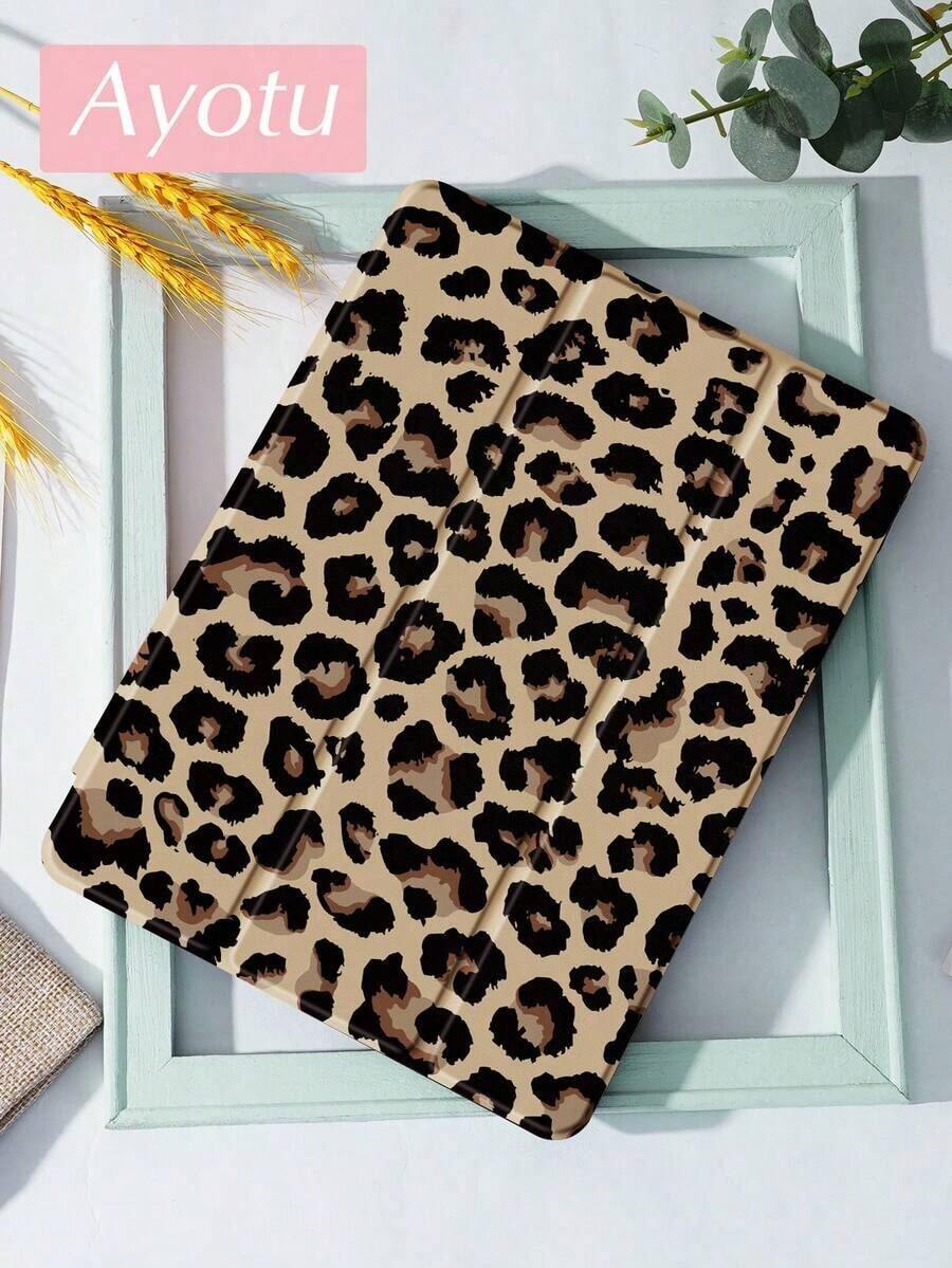 Ayotu 1pc Brown Leopard Print Tablet & Kindle E-Book Compatible With 10th Geration, 11/4th/7th/9. Inches, Compatible With Tab A9 Plus, Kindle (11th Geration-2024 Release)(6 Inch), Kindle Paperwhite 12th G 2024, Great Holiday, Stylish And Simple Pattern. . Holiday Accessories.