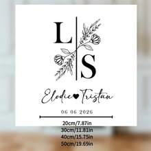 Customized Wedding Mirror Decal Stickers For Wedding Decoration - Personalized Name And Date In Asymmetrical Shape Vinyl Applicable For Wedding, Bridal Shower, Wedding Reception,Party Top Custom Stickers - Multicolor 2 - View 10