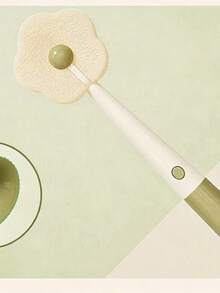 1pc Flower Shaped Long Handle Brush, Suction Cup Design Stable, Detachable And Replaceable Sponge Head With Multi-Hooks, Cleaning Without Residue, Effortless And Reliable, Suitable For Washing Cups, Coffee Cups, Stemware, Etc. - A - View 4