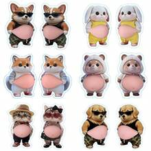 New Big Belly Rabbit Design Dog Soft Silicone Fridge Door Car Door Anti-Collision Sticker Squeeze Toy - Multicolor - View 1