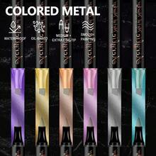 1pc Double-Ended Metallic Color Marker Pen, 12/24 Colors Refillable Art Markers For Drawing, DIY, Coloring, Quick-Drying Metallic Color Pens, Back To School - Double-ended Marker Pen - View 2