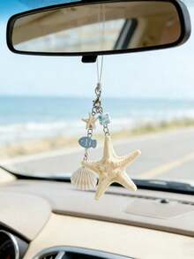 1 móc khóa hình cá nhỏ phong cách đại dương, hình sao biển và vỏ sò, mặt dây chuyền điện thoại đa năng, phụ kiện túi xách du lịch. - Nhiều màu - Xem 2